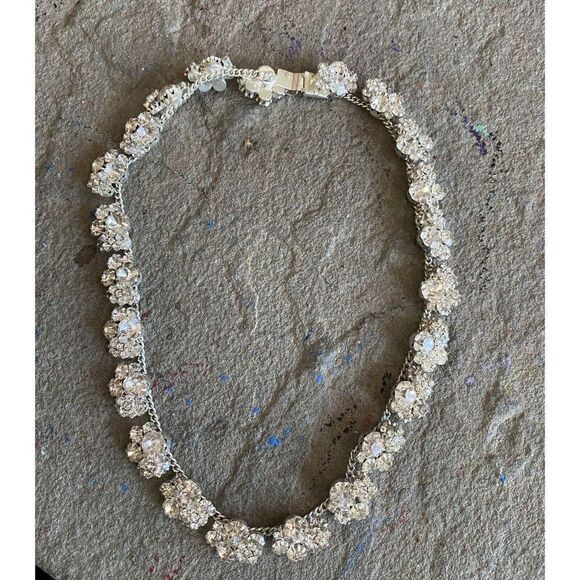 Estate Necklace Rhinestone Glam 1950s NG Collar Beautiful Hollywood - Picture 1 of 10